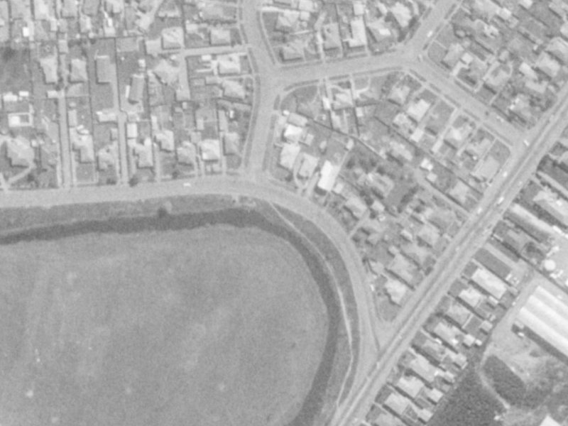 910 Avonside Drive from the air, 1975-1979