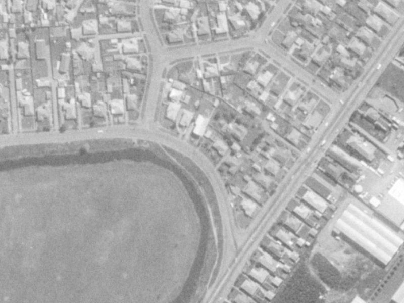 908 Avonside Drive from the air, 1975-1979