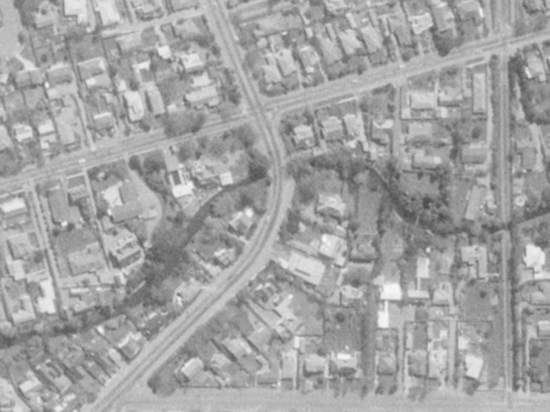 50 Idris Road from the air, 1975-1979