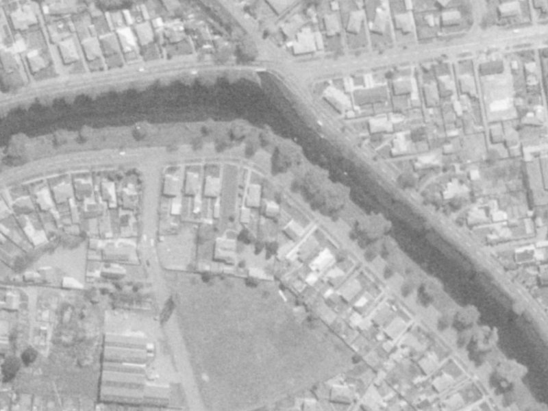 452 Avonside Drive from the air, 1975-1979