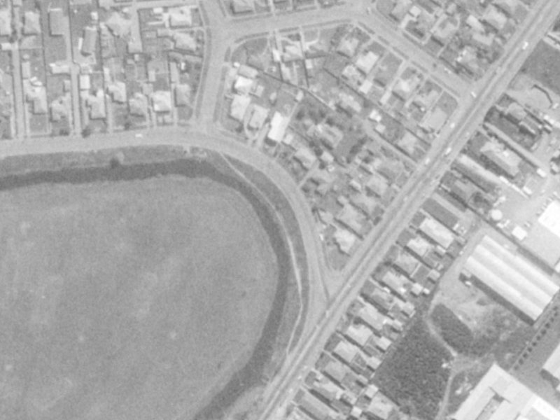 906 Avonside Drive from the air, 1975-1979