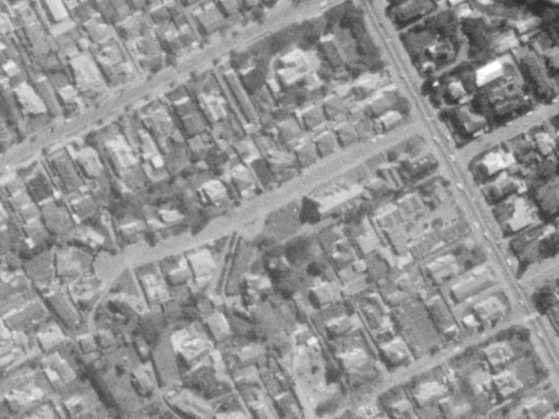 Church Lane from the air, 1975-1979
