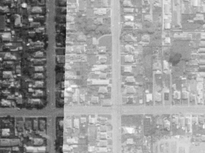 523 Madras Street from the air, 1975-1979