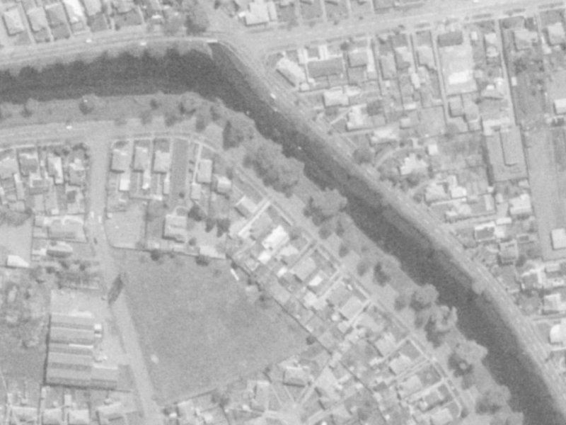 460 Avonside Drive from the air, 1975-1979