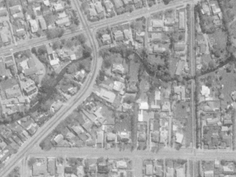 50A Idris Road from the air, 1975-1979