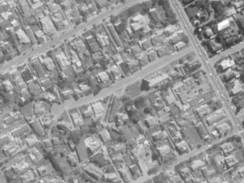 27 Church Lane from the air, 1975-1979