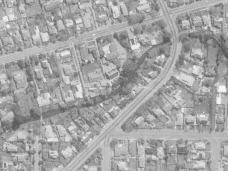 Idris Road from the air, 1975-1979