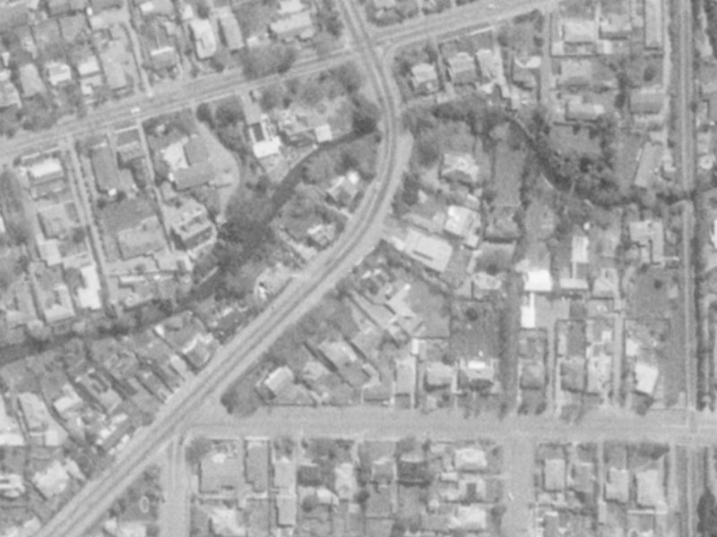 42 Idris Road from the air, 1975-1979