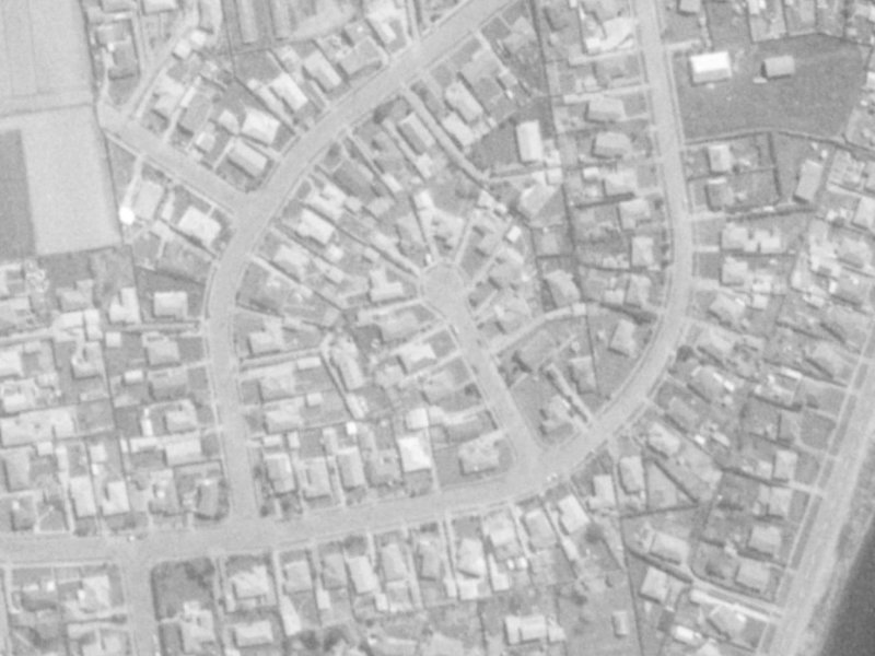 Porritt Place from the air, 1975-1979