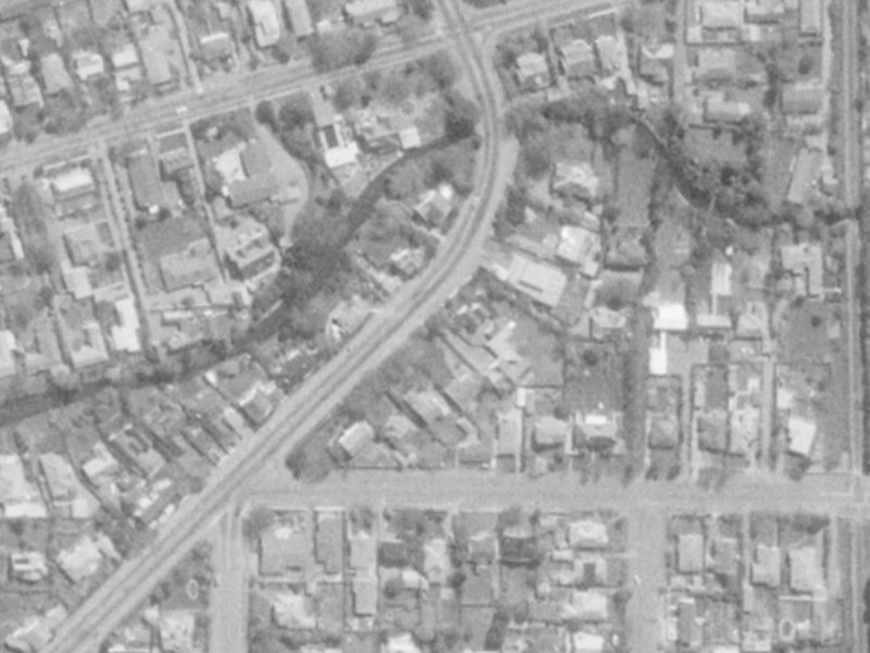 40 Idris Road from the air, 1975-1979
