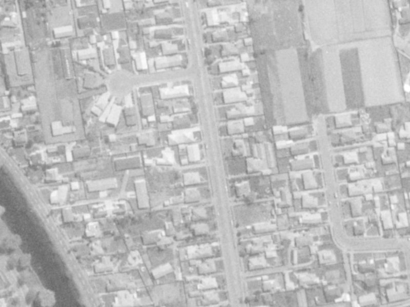 107A Gayhurst Road from the air, 1975-1979