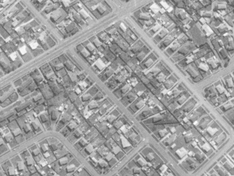 121 Marlow Road from the air, 1975-1979