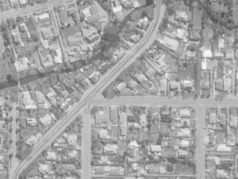 34 Idris Road from the air, 1975-1979