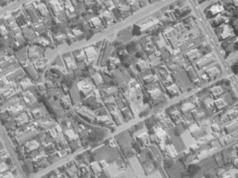 24A Church Lane from the air, 1975-1979