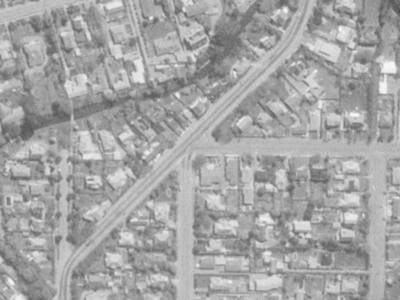 33 Idris Road from the air, 1975-1979