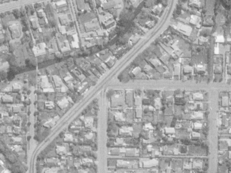 33 Idris Road from the air, 1975-1979