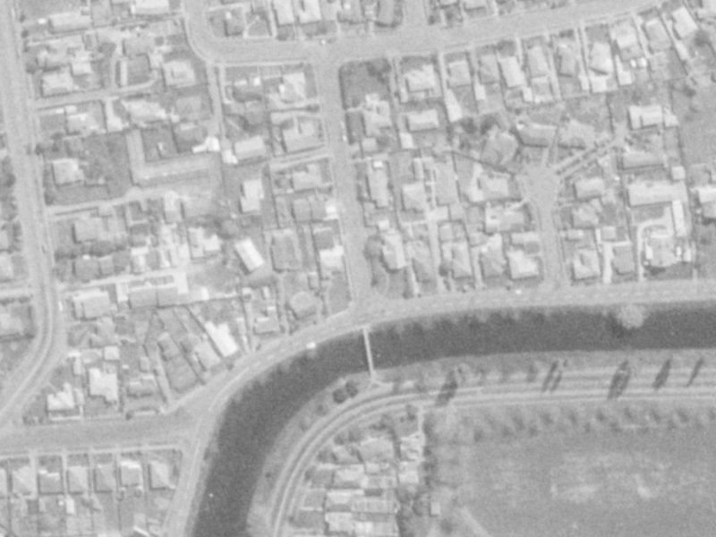 1 Snell Place from the air, 1975-1979