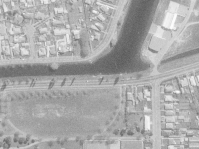814 Avonside Drive from the air, 1975-1979