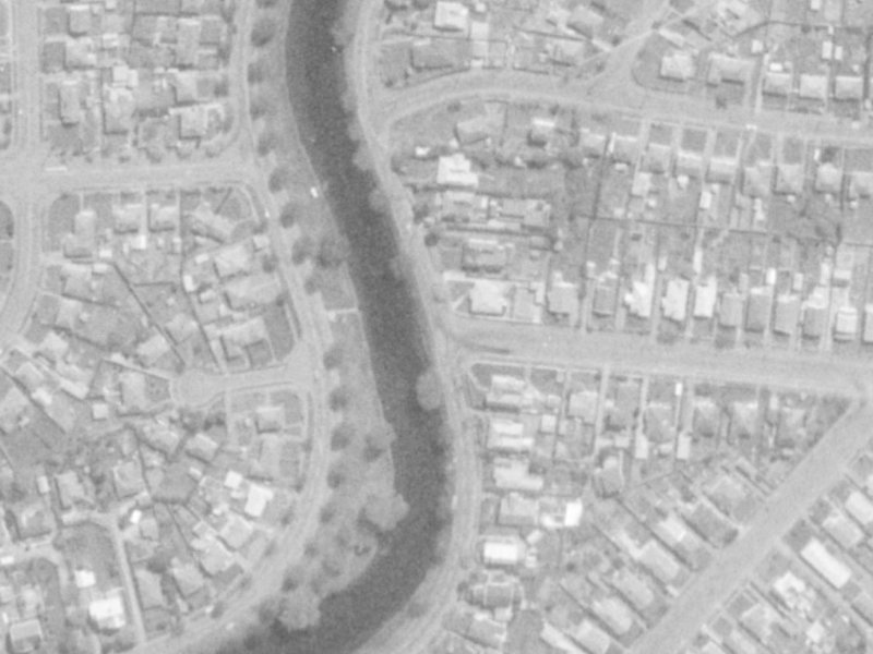324 Avonside Drive from the air, 1975-1979