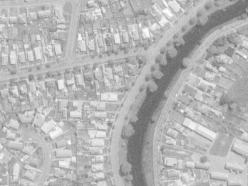 550E Avonside Drive from the air, 1975-1979