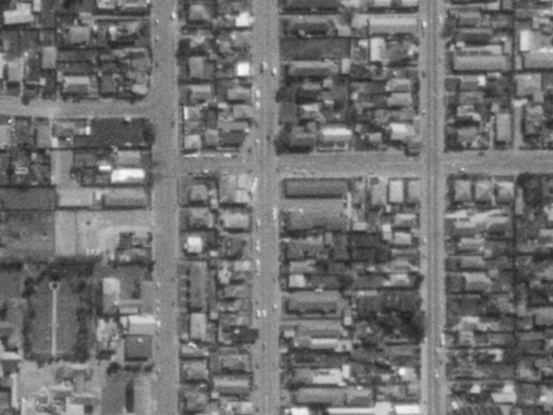 959 Colombo Street from the air, 1975-1979