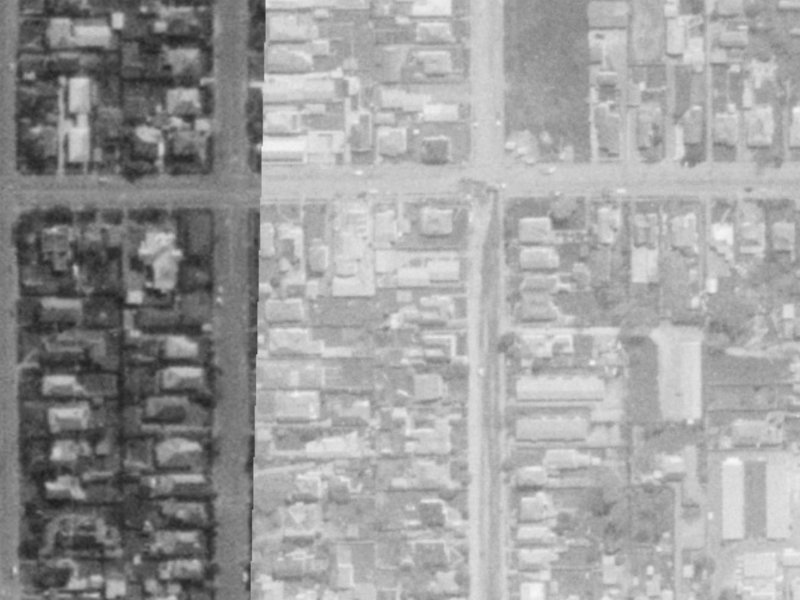 443A Madras Street from the air, 1975-1979