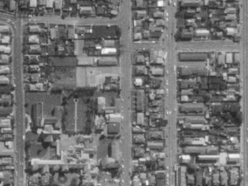 951 Colombo Street from the air, 1975-1979
