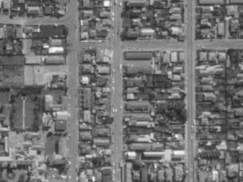 946 Colombo Street from the air, 1975-1979