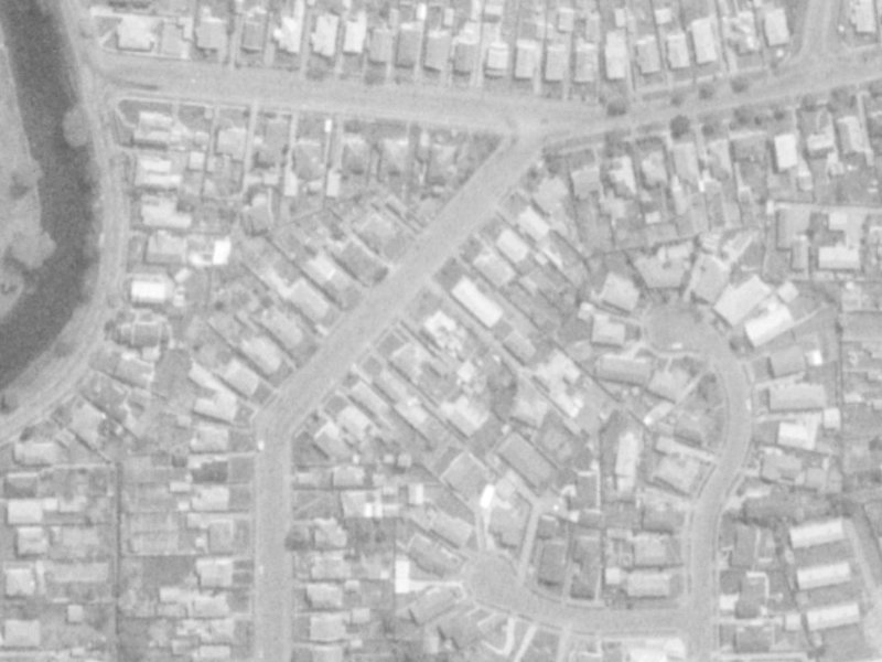 58 Keller Street from the air, 1975-1979