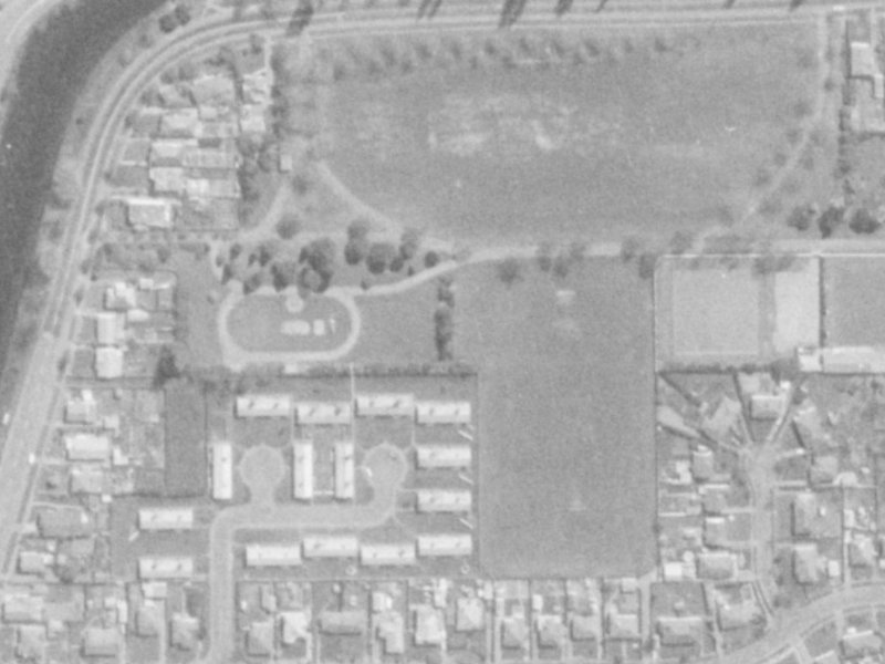 54 Mabel Howard Place from the air, 1975-1979