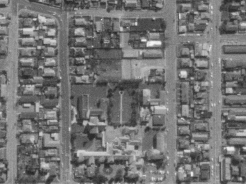949 Colombo Street from the air, 1975-1979