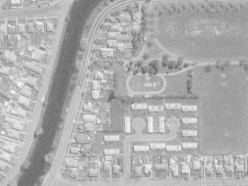 27 Mabel Howard Place from the air, 1975-1979
