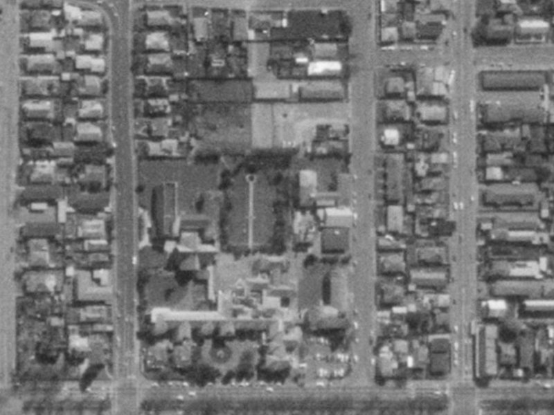 943 Colombo Street from the air, 1975-1979
