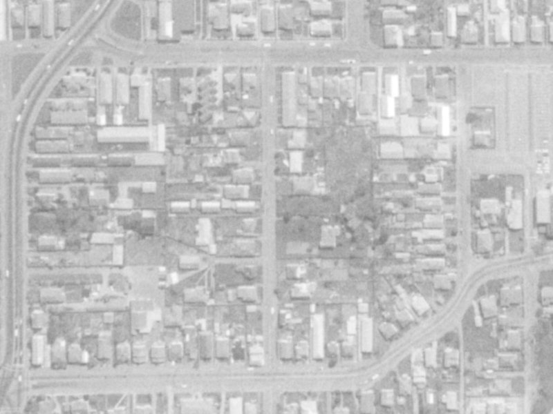 52–54 Perth Street from the air, 1975-1979