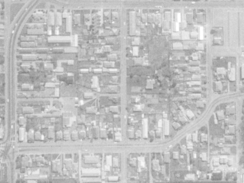 56 Perth Street from the air, 1975-1979