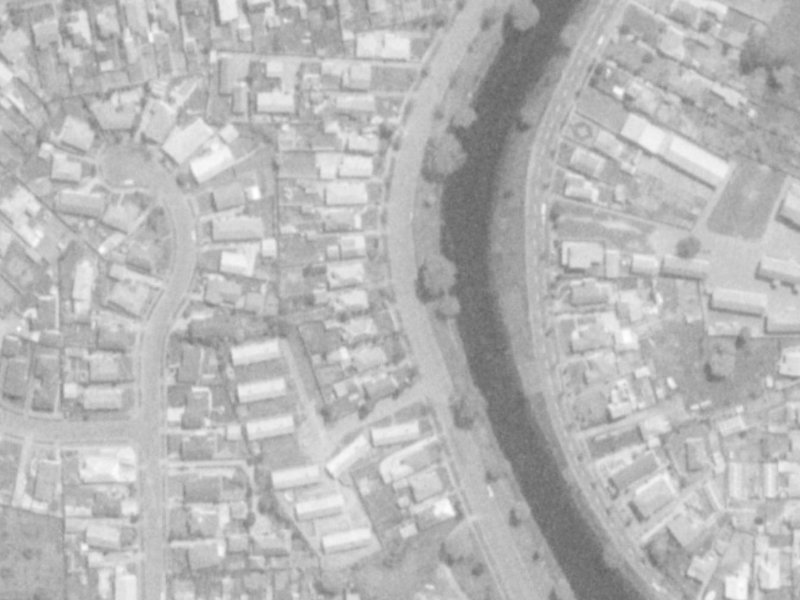582 Avonside Drive from the air, 1975-1979