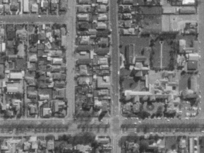 453 Durham Street North from the air, 1975-1979