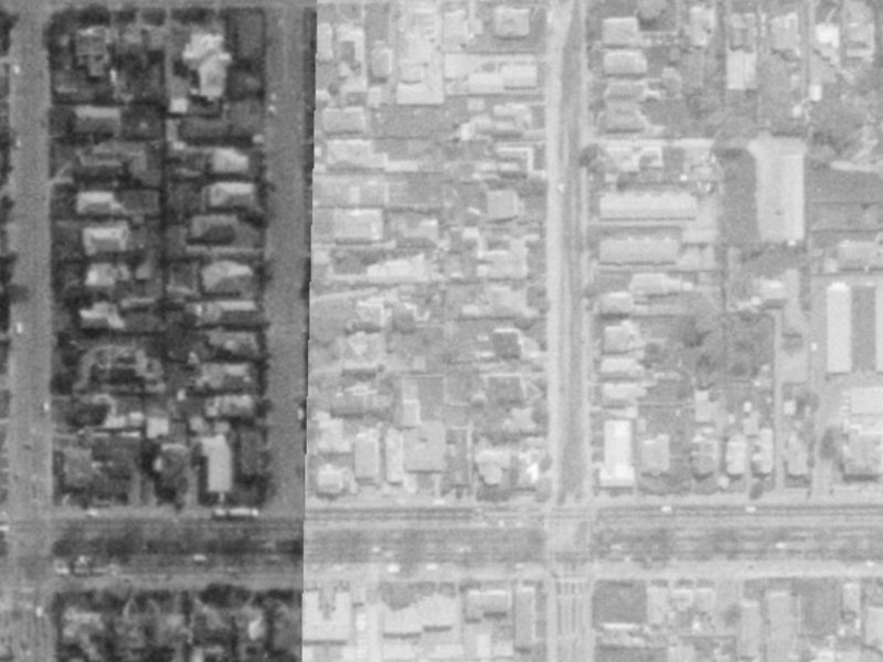 382 Manchester Street from the air, 1975-1979
