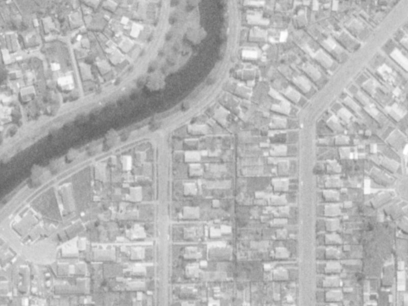 24A Bracken Street from the air, 1975-1979