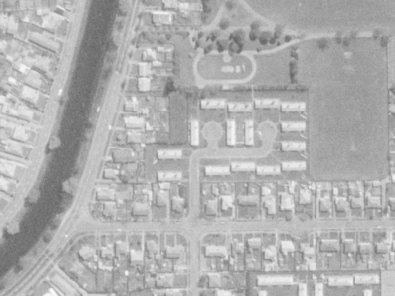 19 Mabel Howard Place from the air, 1975-1979