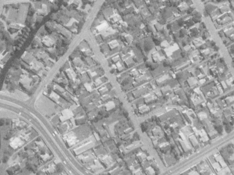 23 Queens Avenue from the air, 1975-1979