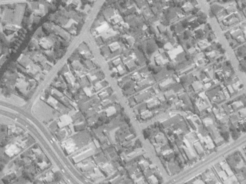 18 Queens Avenue from the air, 1975-1979