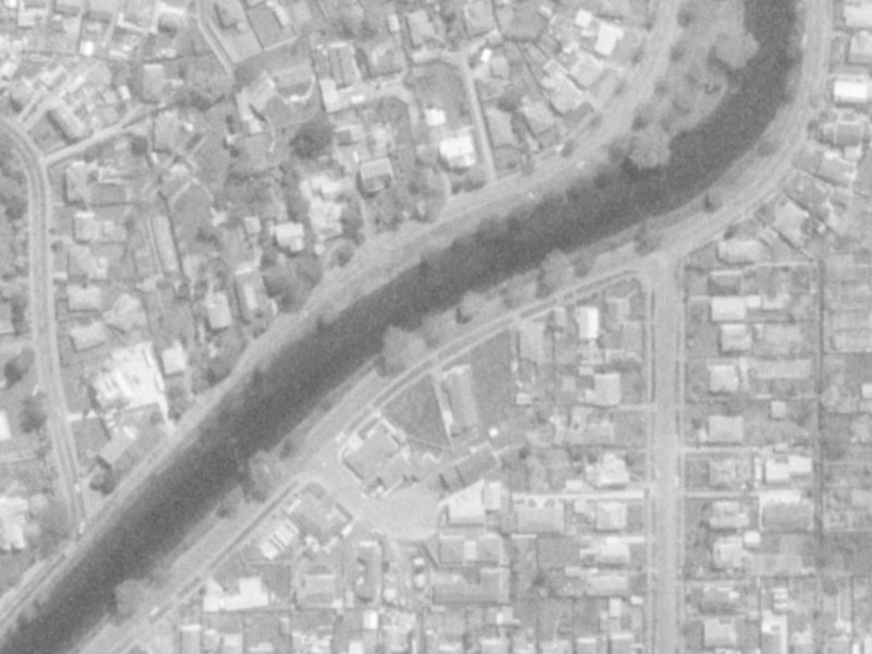 252 Avonside Drive from the air, 1975-1979