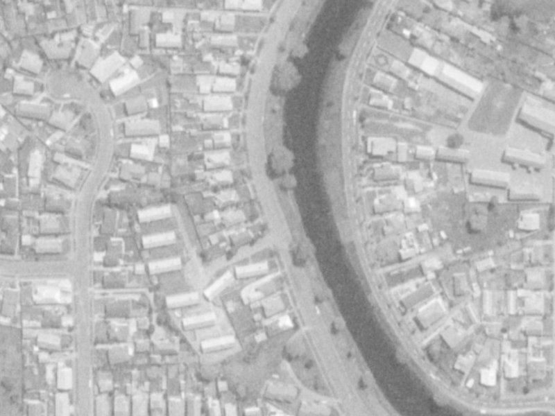 592 Avonside Drive from the air, 1975-1979