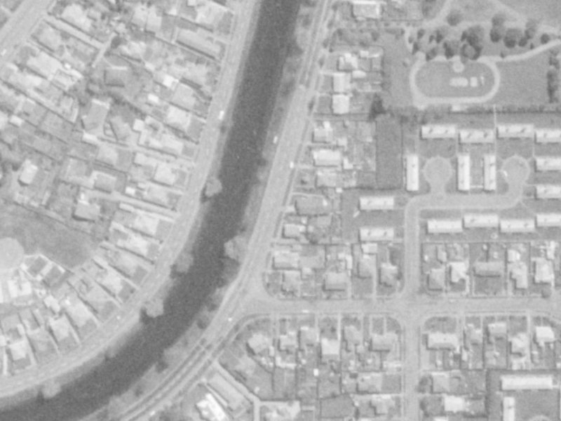 714 Avonside Drive from the air, 1975-1979