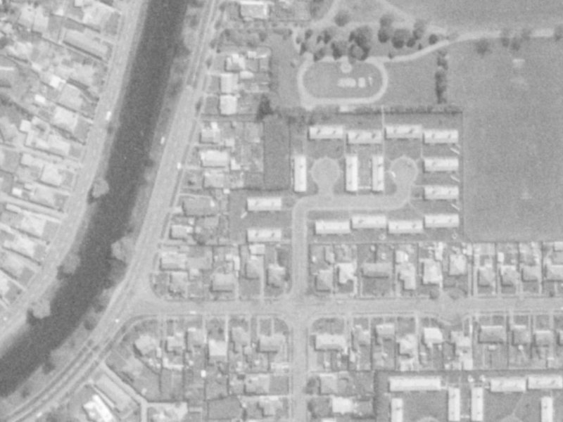9 Mabel Howard Place from the air, 1975-1979