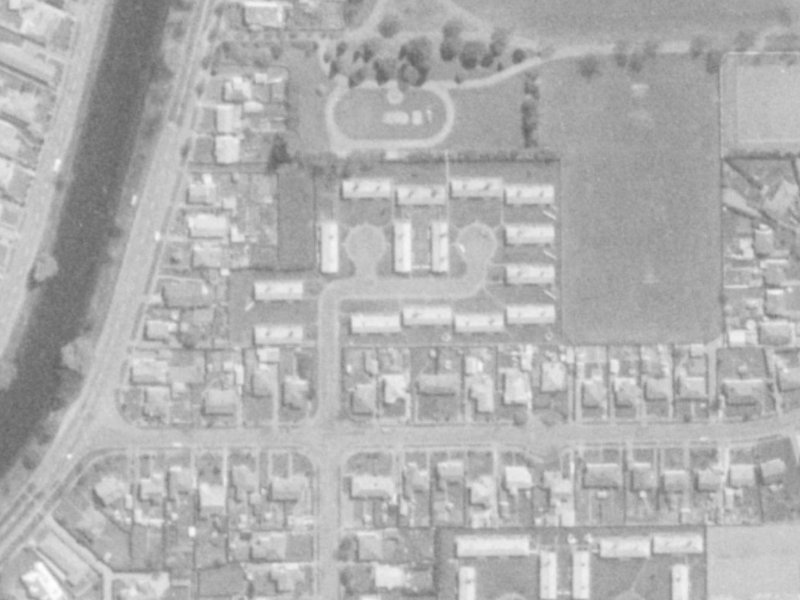 10 Mabel Howard Place from the air, 1975-1979