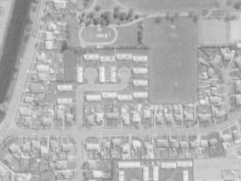 20 Mabel Howard Place from the air, 1975-1979