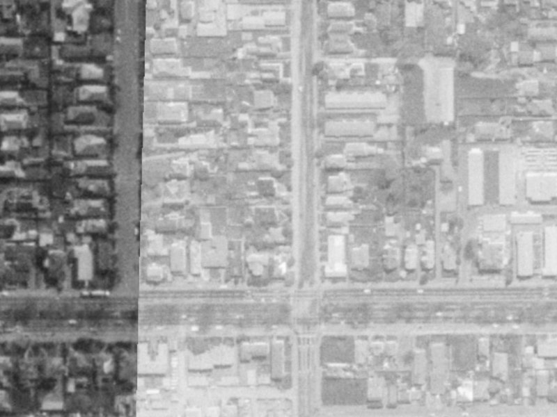419 Madras Street from the air, 1975-1979