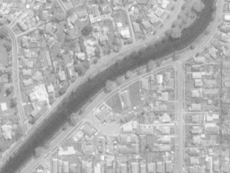 250 Avonside Drive from the air, 1975-1979